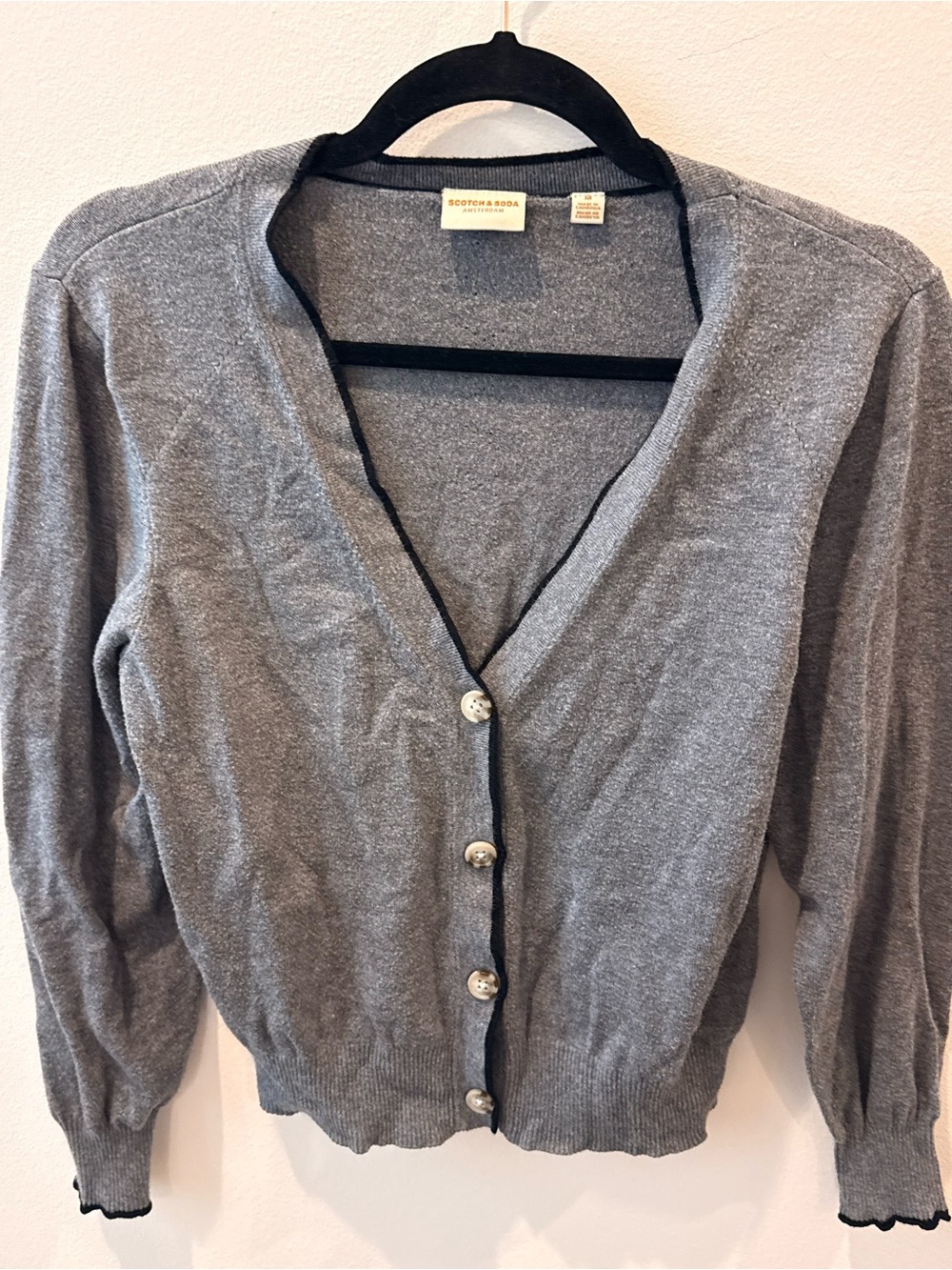 Scotch & Soda Amsterdam Gray Button Front Cardigan Sweater Size Medium